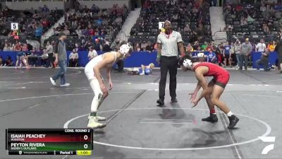 106 lbs Cons. Round 2 - Peyton Rivera, Ogden`s Outlaws vs Isaiah Peachey, Hugoton