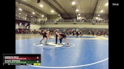 110 lbs Cons. Semi - Ryder Simmons, Nevada Tiger Pit Wrestling Club vs Addison Beck, Richmond Youth Wrestling Club