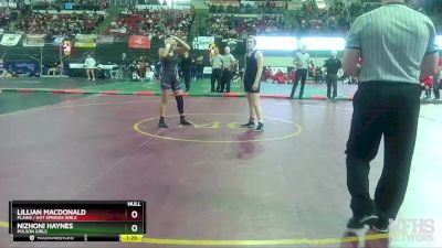 G - 138 lbs Champ. Round 2 - Lillian MacDonald, Plains / Hot Springs Girls vs Nizhoni Haynes, Polson Girls