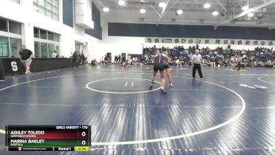 170 lbs Cons. Semi - Marina Bagley, Portola vs Ashley Toledo, Santiago/Corona