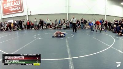 71 lbs Cons. Round 5 - Thomas Diggs, Poquoson Athletic Association vs John (LJ) Slokovitz, Williamsburg Wrestling Club