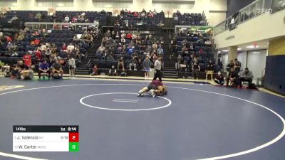 141 lbs Quarterfinal - Jason Valencia, Mt. San Antonio vs Wyatt Carter, Modesto