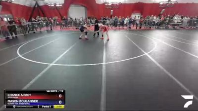 119 lbs Cons. Round 3 - Chance Aisbet, Wisconsin vs Mason Boulanger, Gladiator Wrestling