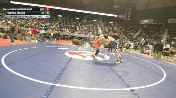 3A-285 lbs 5th Place Match - Taevyn Gruell, Lovell vs Jacob Christofalos, Powell
