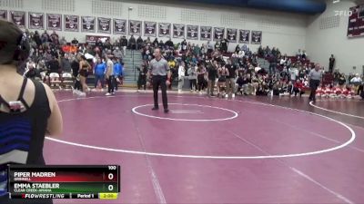 100 lbs Quarterfinal - Piper Madren, Grinnell vs Emma Staebler, Clear Creek-Amana