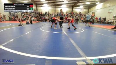 70-75 lbs Round Of 16 - Hailen Hiner, Pawnee Wrestling Club vs Ryder Shaw, Barnsdall Youth Wrestling