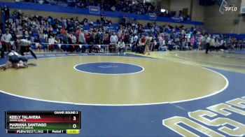 130lbs Champ. Round 2 - Keely Talavera, Union (Girls) vs Mariana Santiago, Willamette (Girls)