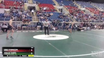 120 lbs Finals (8 Team) - Zeke Symington, Pembina County North vs Keenan Gores, 5-Northern Lights