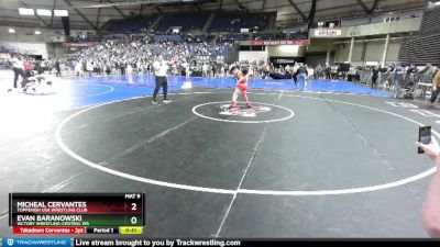 93 lbs 1st Place Match - Evan Baranowski, Victory Wrestling-Central WA vs Micheal Cervantes, Toppenish USA Wrestling Club