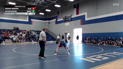 126 lbs Round 3 (3 Team) - Joshua Brooks, Allen vs Victor Matos, Conroe Woodlands College Park