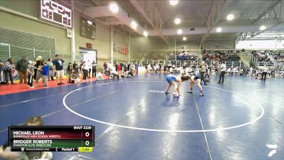 157 lbs Cons. Round 2 - Michael Leon, Bonneville High School Wrestli vs Bridger Roberts, Evanston Elite Wrestling