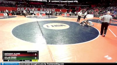 1A 113 lbs Quarterfinal - Anthony Alanis, Woodstock (Marian) vs Dylan Eimer, Stanford (Olympia)