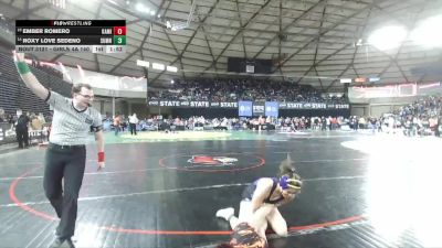 Girls 4A 140 lbs Champ. Round 1 - Ember Romero, Kamiakin (Girls) vs Roxy Love Sedeno, Sumner (Girls)