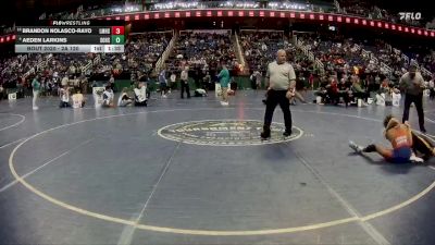 2A 120 lbs Champ. Round 1 - Brandon Nolasco-Rayo, Louisburg Magnet High School vs Aeden Larkins, Southwest Onslow High School