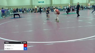 130 lbs Consolation - Kiley Vinson, Central Florida Wrestling vs Arawin Recio, South Dade High School