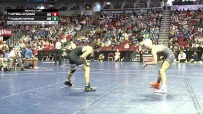 1A-132 lbs Cons. Round 2 - Hudson Popham, Starmont vs Keyten Jacobsen, Jesup