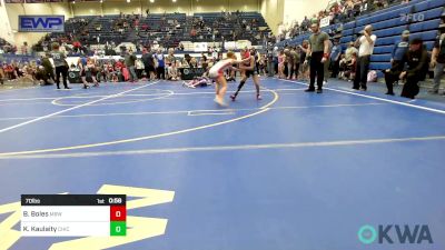 70 lbs Semifinal - Brielle Boles, Mustang Bronco Wrestling Club vs Kinsley Kaulaity, Chickasha Youth Wrestling