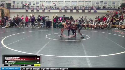 120 lbs 2nd Wrestleback (16 Team) - Ty Warren, Creekview vs Carson Curry, Thomas County Central HS
