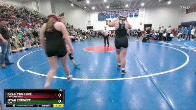 170 lbs 5th Place Match - Myah Cornett, Hulett vs Braelynn Love, Cheyenne East