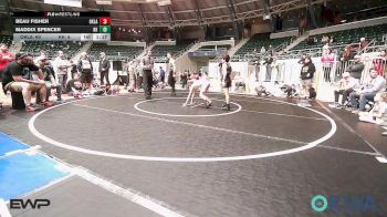 80 lbs Rr Rnd 5 - Beau Fisher, Oklahoma Strong-Blue 9U vs Maddix Spencer, Keystone Kids Wrestling Club
