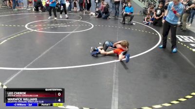 49 lbs Quarterfinal - Leo Cherok, Anchor Kings Wrestling Club vs Warwick Williams, Soldotna Whalers Wrestling Club