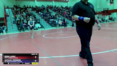 109 lbs Round 3 - Eden Lopez, Gray Harbor College vs Natalie Johnson, Big Bend Community College