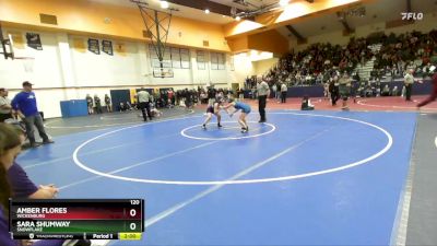 120 lbs Round 3 - Sara Shumway, Snowflake vs Amber Flores, Wickenburg