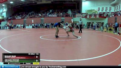 102 lbs Champ. Round 1 - Bhaar Riar, Franklin Central Wrestling Clu vs Nevaeh Mccue, Angola Middle School