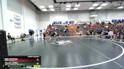 157 lbs Round 1 (16 Team) - Ben Dickman, Sierra College vs Talan Lomeli, Shasta Community College