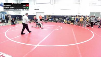 126 lbs Semifinal - Zoe Sykes, Front Royal WC-MS vs Landen Hawes, EP Rattlers-MS