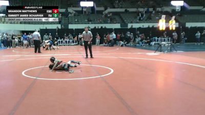 Rookie K-2 56 1st Place Match - Emmett James Scharver, Poquoson Athletic Association vs Brandon Matthews, Franklin County Wrestling Club