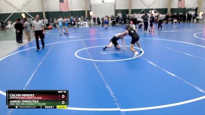 133 lbs Cons. Round 4 - Calvin Mendez, Northeastern Junior College vs Aaron Ohnoutka, Iowa Western Community College