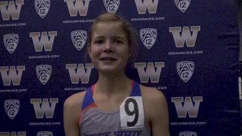 Allie Ostrander after blasting a 15:21 5K opener at UW Invite