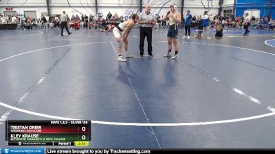 Silver 165 lbs Cons. Semi - Tristan Drier, Wisconsin-Eau Claire vs Kley Krause, Rochester Community & Tech. College