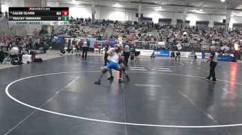 AA 190 lbs Champ. Round 1 - Tracey Dennard, Cleveland High School vs Caleb Oliver, Maryville High School
