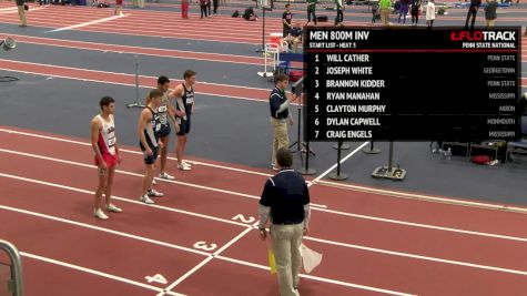 Men's 800m, Heat 3 - Invite, Brannon Kidder 1:47 over loaded field