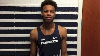 Malik Moffett after 21.02 in 200m, big weekend for Nittany Lions
