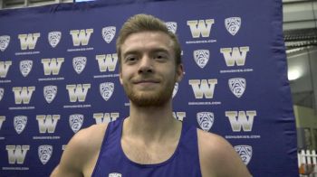 Colby Gilbert after breaking four minutes in mile at UW Invite