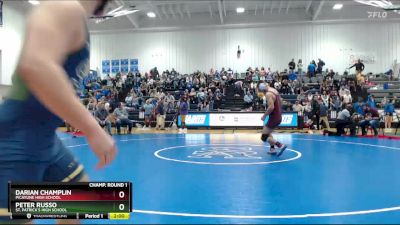 157 lbs Quarterfinal - Peter Russo, St. Patrick`s High School vs Darian Champlin, Picayune High School