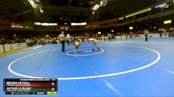 104 lbs Champ. Round 1 - Nathan La Blanc, Show Low Jr High School vs Brooks Nuttall, Prescott Valley Bighorns