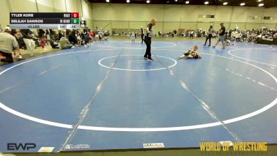 43 lbs Quarterfinal - Tyler Korb, Regulators 9U 2 vs Delilah Dawson, Potentially Dangerous