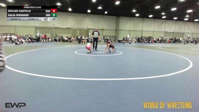 55 lbs Rr Rnd 2 - Zaylah Castillo, Black Widows K-6 vs Kalia Rodgers, Funky Singlets K-6