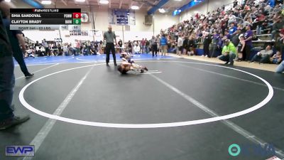 52 lbs Consolation - Shia Sandoval, Ponca City Wildcat Wrestling vs Clayton Brady, Barnsdall Youth Wrestling