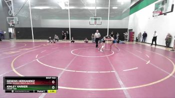 100 lbs Cons. Semi - Kinley Harker, Angry Fish vs Genesis Hernandez, Honey Badger Wrestling Club