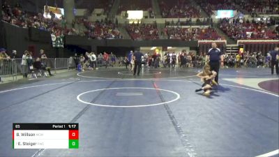 65 lbs Quarterfinal - Elise Steiger, Forsyth Wrestling Club vs Briar Willson, Miles City Wrestling Club