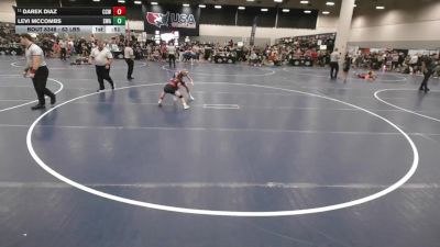63 lbs Cons. Quarters - Levi McCombs, Sebolt Wrestling Academy vs Darek Diaz, Cory Clark Wrestling