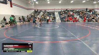 165 lbs 7th Place Match - Alessandra Avila, Allen Blue (Girls) vs Maya Dabney, Keller Timber Creek (Girls)