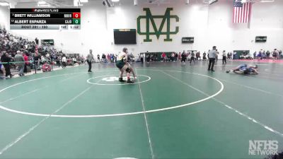190 lbs Champ. Round 2 - Albert Esparza, Cajon vs Brett Williamson, Moorpark