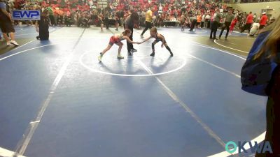 58 lbs Rr Rnd 1 - Emyle Thompson, HURRICANE WRESTLING ACADEMY vs Gracelynn Pinkston, Pocola Youth Wrestling