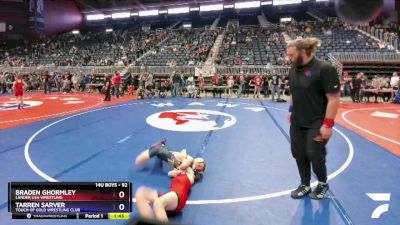 92 lbs Quarterfinal - Braden Ghormley, Lander USA Wrestling vs Tarren Sarver, Touch Of Gold Wrestling Club